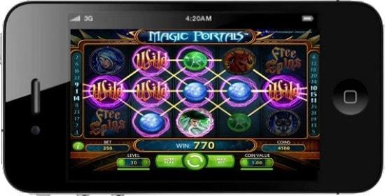 interface de jeu magic portals sur smartphone